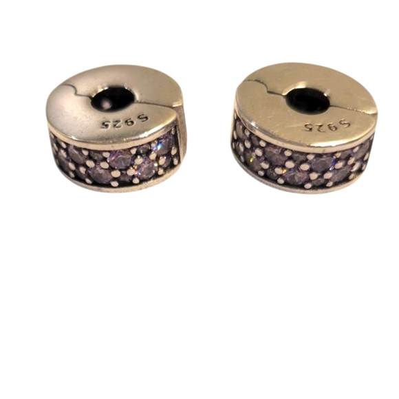 Sterling Silver and Purple Spacer Charms - Picture 2 of 4